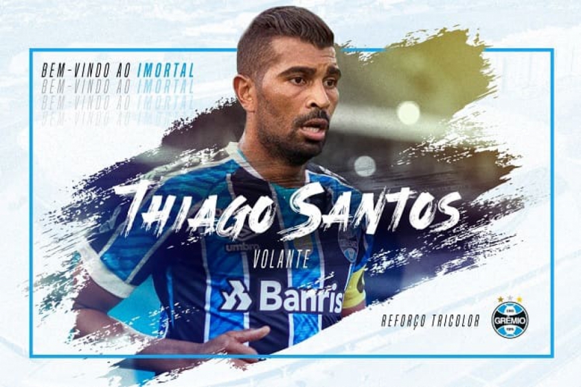 Fechou! Meio-campista Thiago Santos é contratado pelo Grêmio